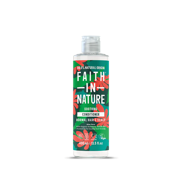 Faith In Nature Soothing Conditioner 400ml, Aloe Vera for Normal Hair & Scalp, 99.5% Natural Origin.