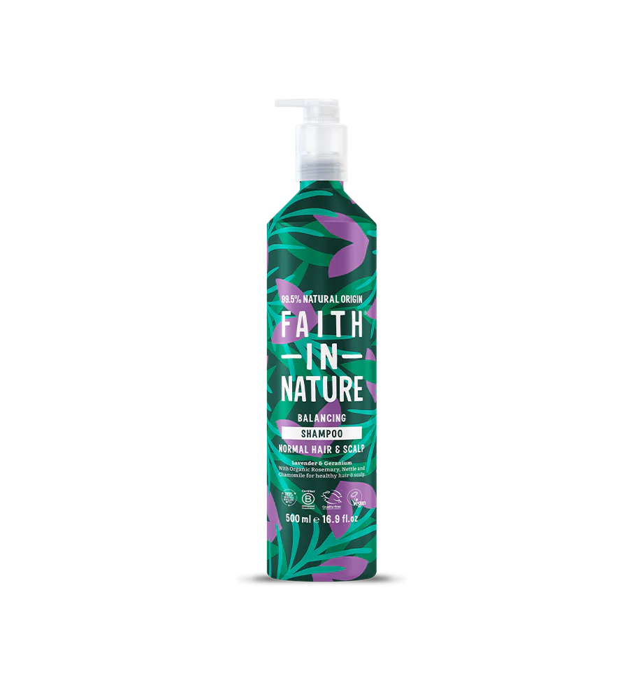 Faith In Nature Lavender & Geranium Metal Bottle Shampoo 500ml .