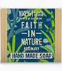 Box of Faith in Nature Rosemary Hand Made Soap with natural design elements.