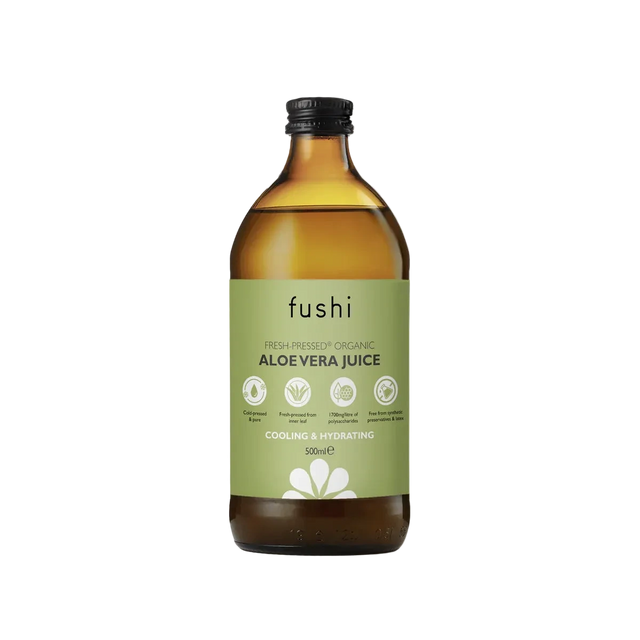 Pukka Organic Aloe Vera Juice, made from the inner leaf gel, in a 500ml glass bottle.