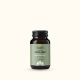 Fushi Organic Neem Leaf fresh-ground supplement bottle with vegan capsules.