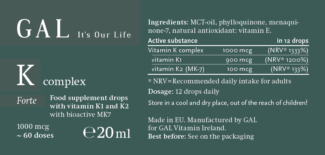 GAL Vitamins  - Vitamin K Complex Forte Drops – 60 Doses