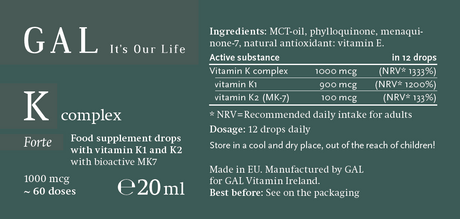 GAL Vitamins  - Vitamin K Complex Forte Drops – 60 Doses
