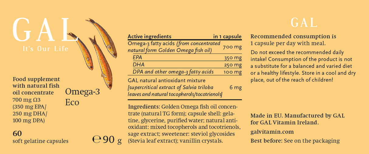 GAL Vitamins Omega-3 Eco - 90 capsules