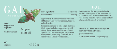 GAL Vitamin Peppermint Oil 60 capsules