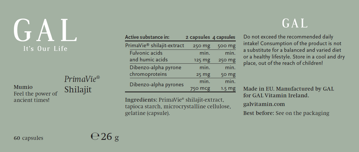GAL Vitamind - PrimaVie Shilajit 60 capsules