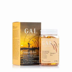 GAL Omega-3 Eco Fish Oil supplement for heart health, brain function, and joint support.