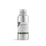 Aluminum bottle of Georganics Tea Tree Oil Pulling Mouthwash with Organic Virgin Coconut Oil.