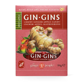Gin Gins Spicy Apple chewy ginger apple candy box.