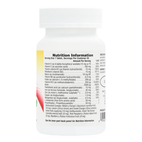 Nutrition Information label for NaturesPlus GI Nutra PRO BIO DAILY showing 10 billion cells of live bacteria from 11 diverse strains and whole papaya fruit.