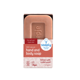 Soaply 100% natural hand and body soap bar, 120g, scented with vetiver and cedarwood, certified vegan and B Corp.