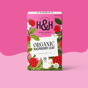 HotTea Mama Get Set, Glow organic fruit infusion with raspberry leaf and rose petals.