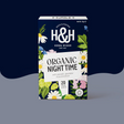Heath & Heather Organic Night Time tea box with botanicals.