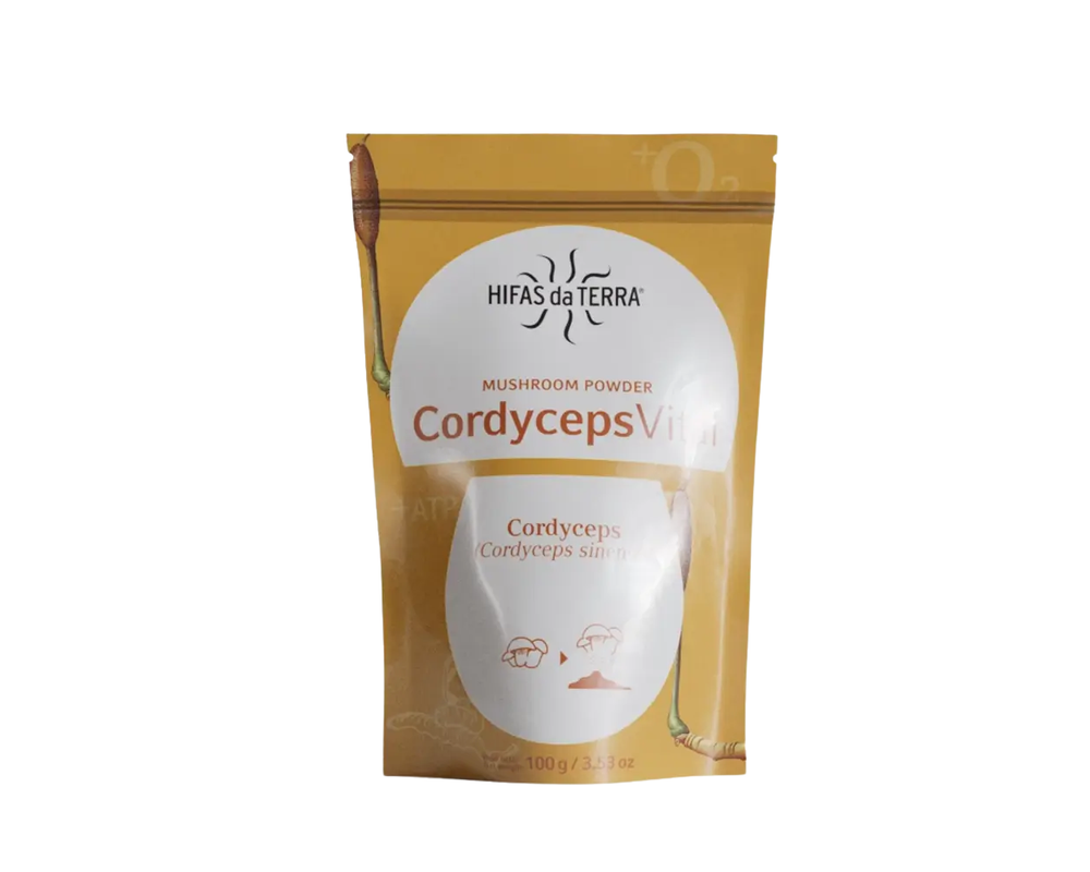 Cordyceps Vital smoothie powder 100g organic mushroom superfood for energy, stamina, and daily vitality support.