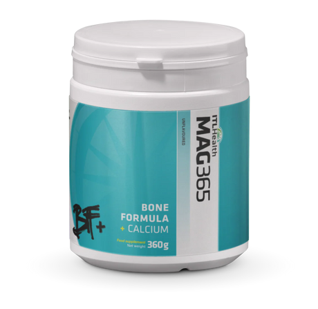 MAG365 BF Plus Calcium ionic magnesium powder with vitamins D3 and K2 for bone health, immune support, and stress relief.