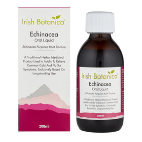 Irish Botanica Echinacea 200ml Purpurea Root Tincture oral liquid and box.