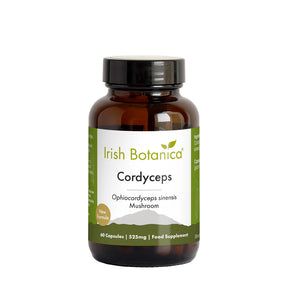 Irish Botanica Cordyceps 525mg Ophiocordyceps sinensis mushroom 60 capsules.