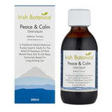 Irish Botanica Peace & Calm 200ml Valerian Tincture oral liquid and packaging.