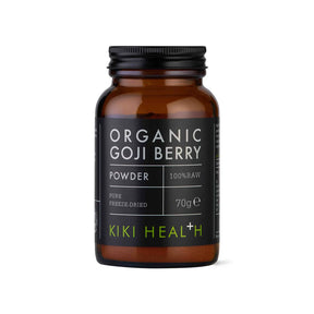 KIKI Health organic goji berry powder 70g superfood for immunity, energy, antioxidants and skin health in smoothie blend.