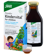 Floradix Kindervital for Children liquid multivitamin with Calcium and Vitamin D for healthy bone growth and immune support.