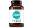 Viridian L-Theanine and Lemon Balm 30 vegan capsules for relaxation stress relief and mental focus support.