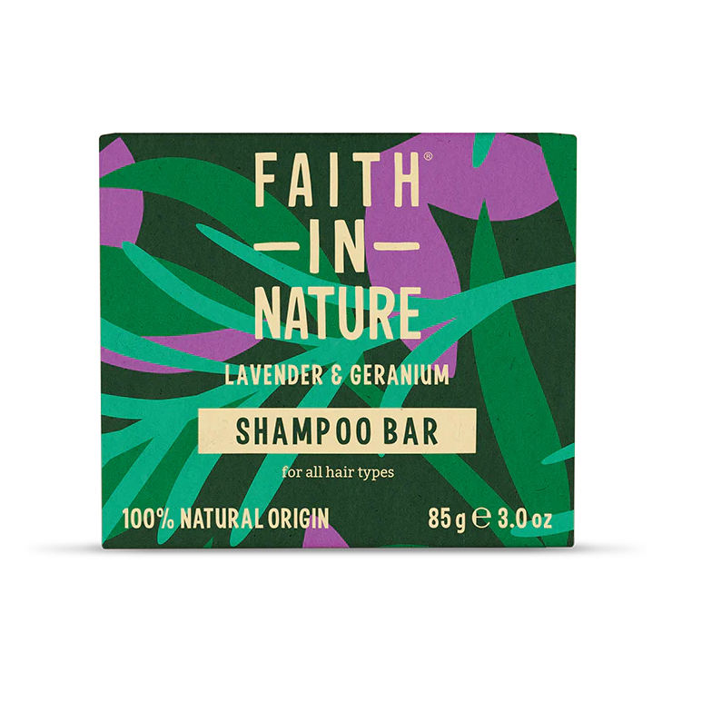 Faith In Nature Lavender & Geranium 100% natural shampoo bar (85g).