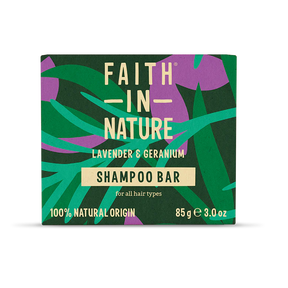 Faith In Nature Lavender & Geranium 100% natural shampoo bar (85g).