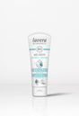 Minimalist studio shot of Lavera Basis Sensitiv organic hand cream.