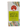 A box of Irish Brew NIKS Tea, "Hydrate Lemon & Ginger Zing" green tea, containing 15 pyramid tea bags with a minimum net weight of 37.5g, featuring colorful geometric border patterns.