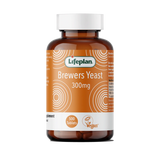 Lifeplan brewers yeast brown glass bottle orange label natural source of B vitamins