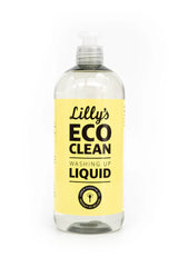 Lilly's Eco Clean Washing Up Liquid in clear bottle.