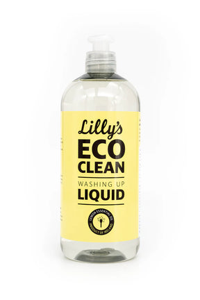 Lilly's Eco Clean Washing Up Liquid in clear bottle.