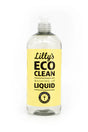 Lilly’s Eco Clean lemon oil washing up liquid on white background.