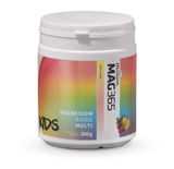 MAG365 Kids Fruit Splash ionic magnesium citrate powder with zinc and vitamins for children's bone health, sleep, and immune support. 