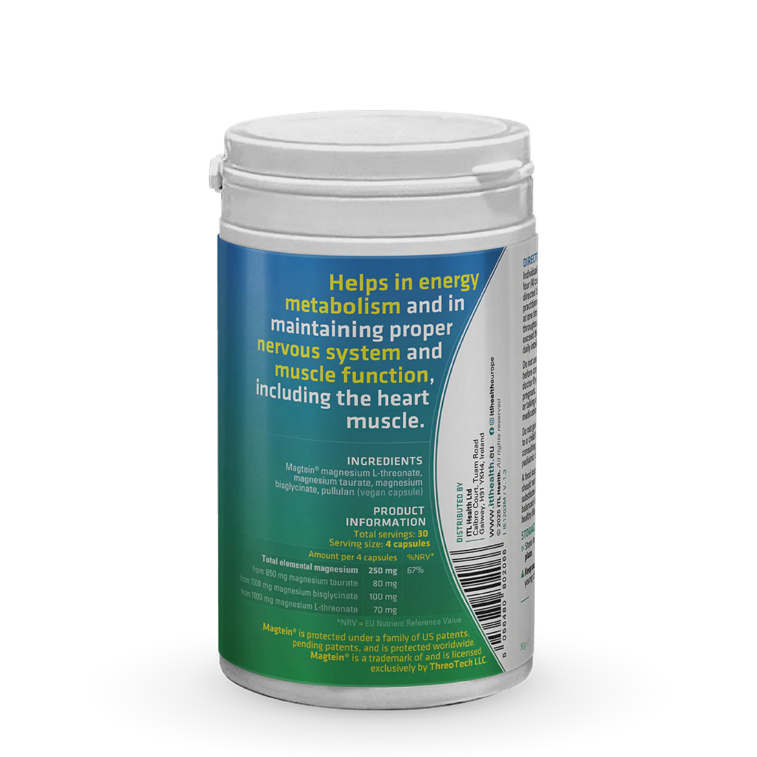 MAGtrio Magnesium Taurate, Bisglycinate & Threonate – 120 Capsules