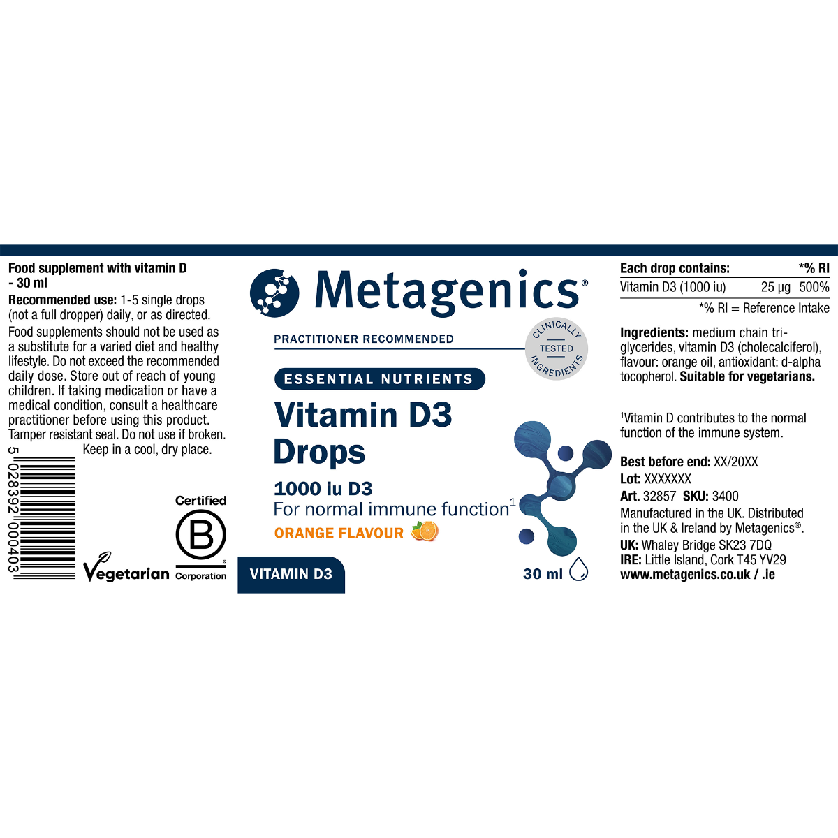 Metagenics Vitamin D3 Drops 30ml