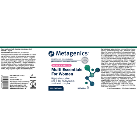 Metagenics Multi Essentials For Women 30 tabs