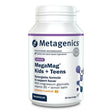 Metagenics MegaMag Kids + Teens Focus magnesium supplement powder jar.