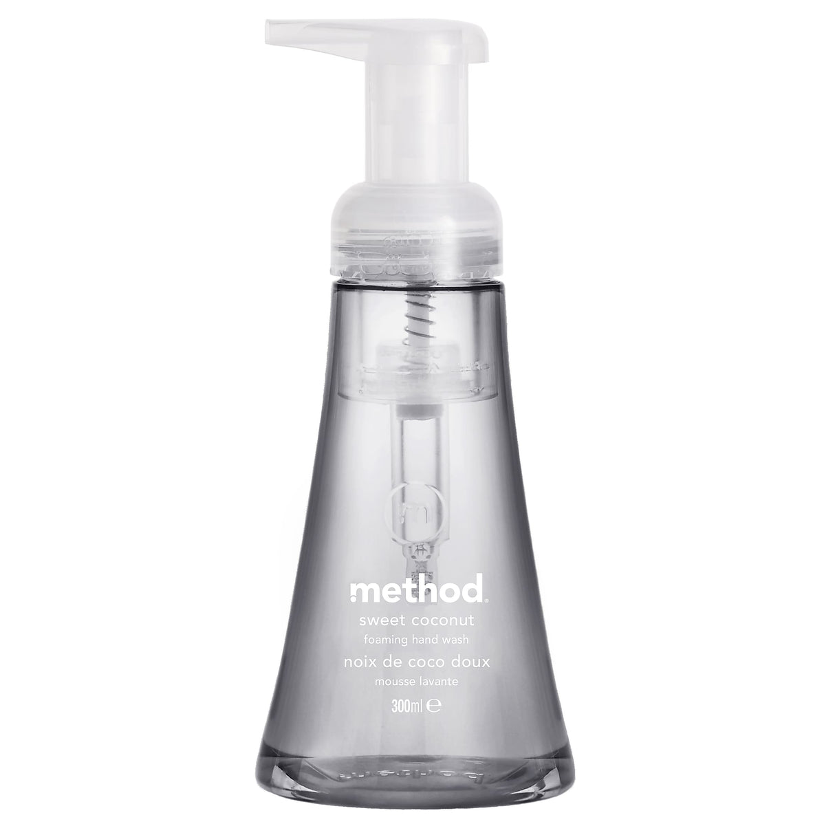 Method sweet water foaming hand wash in a clear pump bottle on a white background.