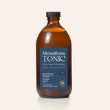 MossBoss Tonic Lion's Mane & Blueberry Limited Edition, 500ml glass bottle featuring Wild Irish Sea Moss, apple cider vinegar, ginger, and lemon.
