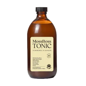 MossBoss Tonic Turmeric & Ginger, a food supplement produced in Ireland, 500ml.