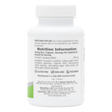 Back label of NaturesPlus PRO NAC 600 supplement bottle showing nutrition information, ingredients, and gluten-free, non-GMO, and vegetarian icons.