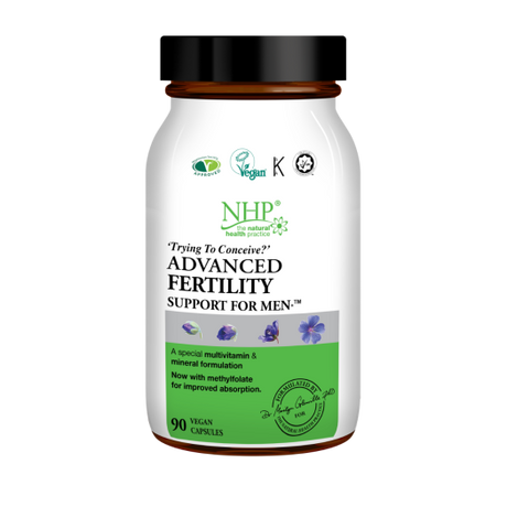 NHP Fertility Support For Men capsules by Dr Marilyn Glenville for sperm health and male fertility support 90 capsules.