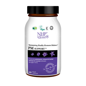 NHP PM Support capsules by Dr Marilyn Glenville for hormonal balance and premenstrual comfort with Vitamin B6 and Magnesium 60 capsules.