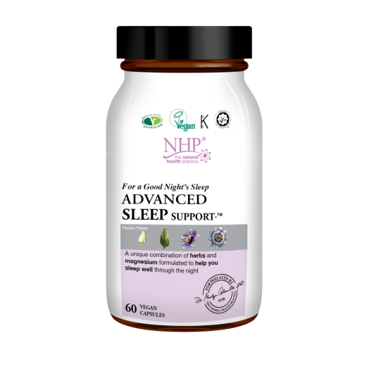 NHP Sleep Support capsules by Dr Marilyn Glenville for restful sleep and relaxation with Valerian and Magnesium 60 capsules.