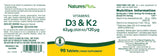 Natures Plus Vitamin D3 2500 IU with K2 90 tabs
