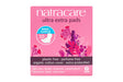 Natracare super ultra extra organic cotton pads 10 count box.