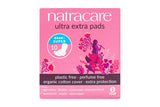 Natracare super ultra extra organic cotton pads 10 count box.