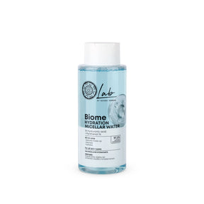 Lab by Natura Siberica Biome Hydration Micellar Water, an all-in-one cleanser with 3X Hyaluronic acid and 1% Panthenol for all skin types.