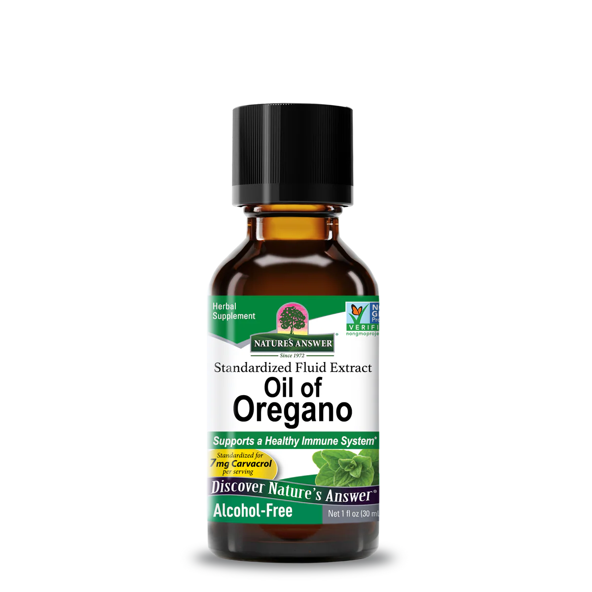 Method sweet coconut foaming hand wash in a grey-tinted pump bottle, followed by a bottle of Nature's Answer alcohol-free Oil of Oregano extract.